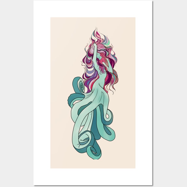 octopus mermaid Wall Art by amenij